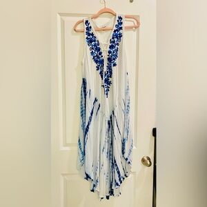 Vintage Embroidered Asymmetrical Beach Dress